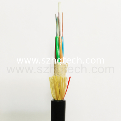 Outdoor 48Cores Fiber Optic Cable ADSS Optical Fiber Cable PE Outer Jacket Span 100M