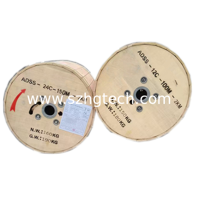 12Cores/24Cores Optical Fiber Cable ADSS Central Loose Tube Outdoor Fiber Optical Cable