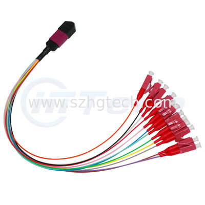 Male / Female Type MPO-LC Optical Patch Cord Ceramic Ferrule Inner RoHS Standard