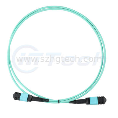 Low Insert Loss OM3 8Cores MPO-LC Patch Cord LSZH Jacket