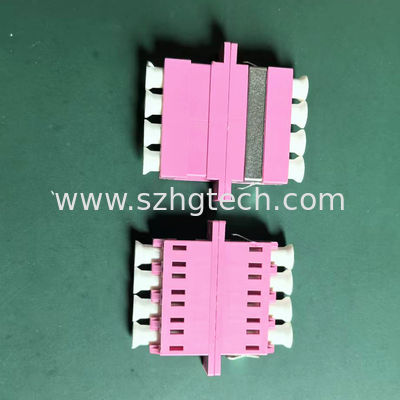 Quad LC Optical Adapter Fiber Optic Cable Adapter OM3 / OM4 /SM