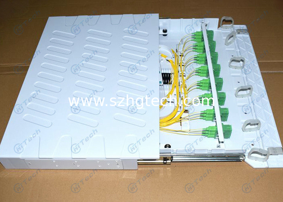 Light Weight 24 Port SC Fiber Patch Panel , Fiber Cable Patch Panel ABS / PC Material