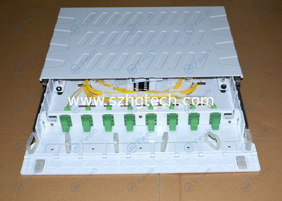 Light Weight 24 Port SC Fiber Patch Panel , Fiber Cable Patch Panel ABS / PC Material