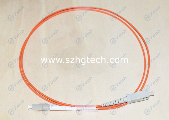 Zipcord 62.5/125μM Multimode Fiber Jumpers , SC To LC Fiber Patch Cord RoHS Approved