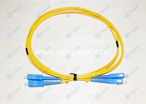 Low Toxicity LSZH SC To SC Single Mode Fiber Cable Duplex 9/125μM Polishing Type UPC