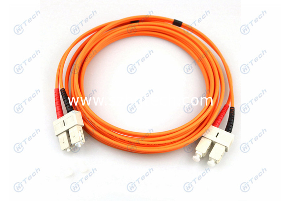 2.0mm SC Fiber Optic Jumper Orange Color -40 To +85 Temperature ≤0.2dB