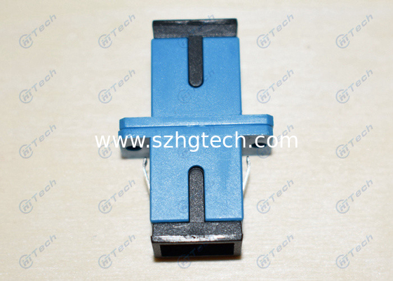 Telecom Type SC Fiber Optic Adapter Blue Color Simplex Insertion Loss < 0.2db