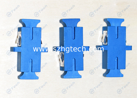Telecom Type SC Fiber Optic Adapter Blue Color Simplex Insertion Loss < 0.2db