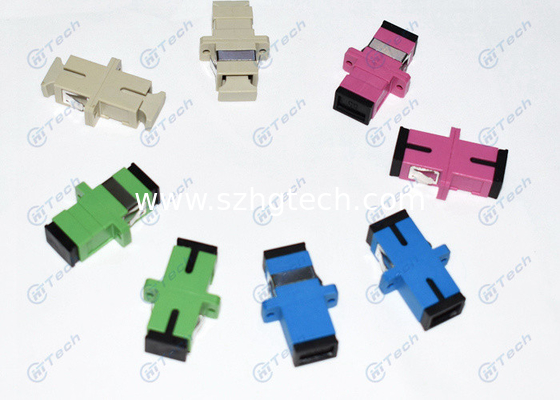 Telecom Type SC Fiber Optic Adapter Blue Color Simplex Insertion Loss < 0.2db