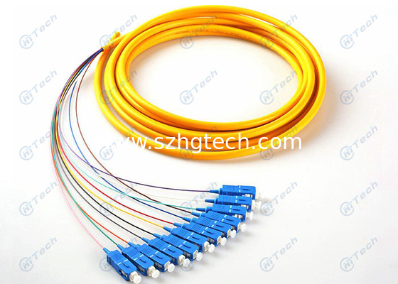 Bundle Type SC Fiber Optic Pigtail Fan Out Single Mode High Temperature Stability