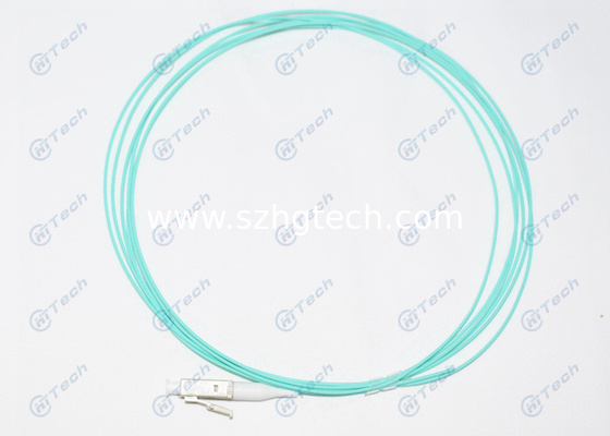 OM3 LC Fiber Optic Pigtail Simplex 50/125μM 10Gb 0.9mm Aqua Color Good Exchangeability