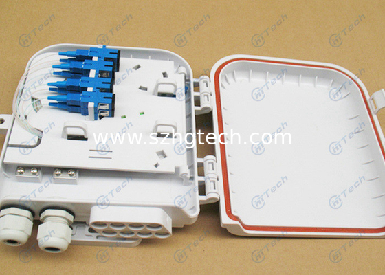 SC PLC Splitter FTTH Distribution Terminal Box 8 Port Indoor High Impact Plastic Material