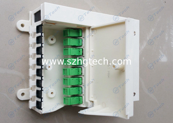 8 Cores FTTH Splitter Box White Color Size 190 X 126 X 46mm Net Weight 0.3kg