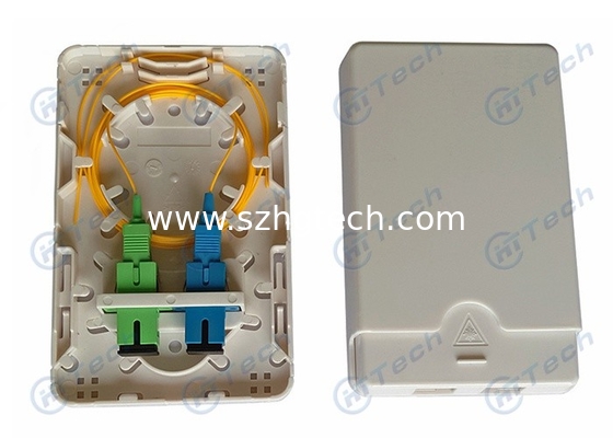 White Color FTTH Splitter Box 2 Ports 2 Cores ABS Material With Retractable Door