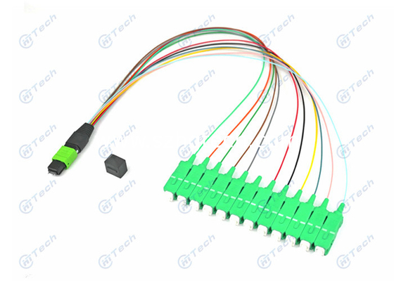 Male Type MPO Patch Cord , 12 Cores SC Apc Patch Cord For Testing Equipment