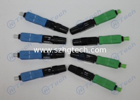 FTTH Single Mode Fiber Sc Connector , Fiber Optic Quick Connector Blue Color