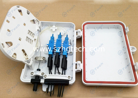 Indoor 6 Cores Fiber Optic Splitter Box 6 Ports For Connected FTTH Drop Inside Cables