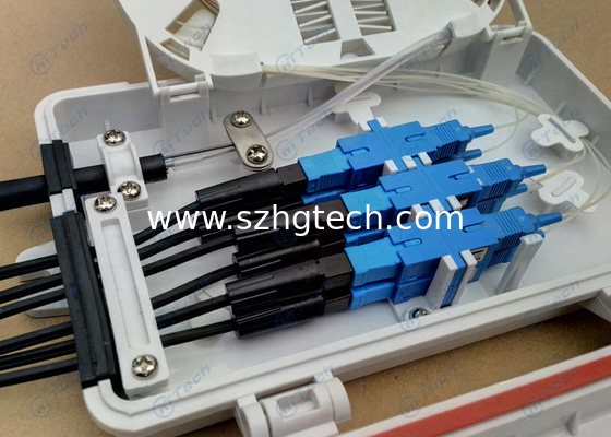 Indoor 6 Cores Fiber Optic Splitter Box 6 Ports For Connected FTTH Drop Inside Cables