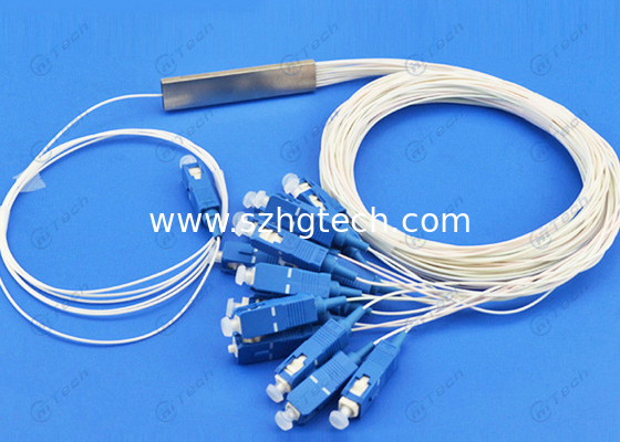 Steel Tube Mini Fiber Optic PLC Splitter 1x16 Powerful Anti Environmental Change