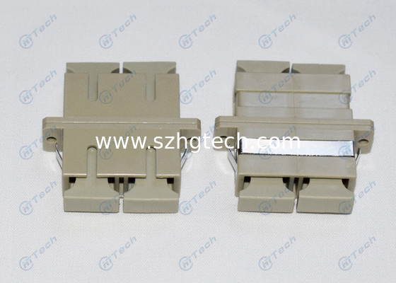 SC MM Fiber Optic Adapter Beige Color High Precision Alignment For Test Equipment