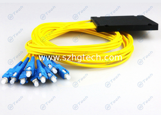 Good Direction 1x8 Optical Splitter , ABS PLC Splitter With SC Upc Connector Out 2.0mm Cable