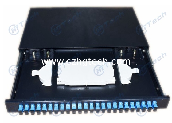 Sliding Type Fiber Optic Patch Panel SC Simplex 19 Inch Cold Rolling Steel Material