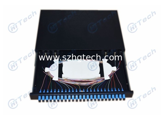 Sliding Type Fiber Optic Patch Panel SC Simplex 19 Inch Cold Rolling Steel Material