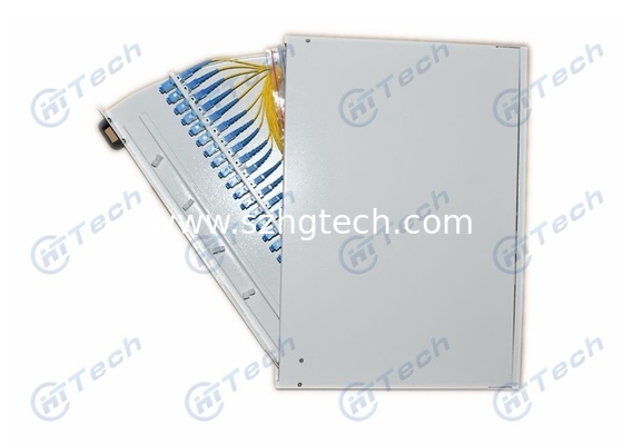 Rotary 1U 24 Port Patch Panel , White Color SC Fiber Patch Panel Wall Mounted