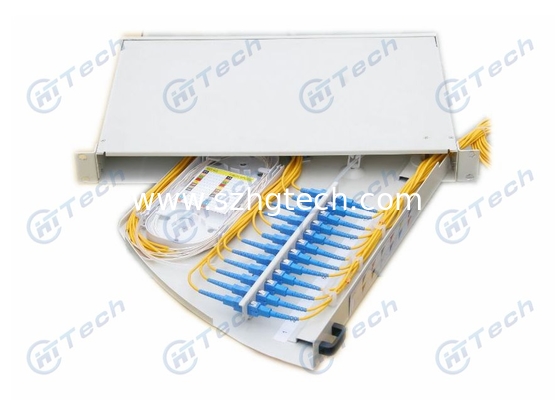 White Color FC Fiber Patch Panel , Optical Patch Panel With Pigtail Outlet