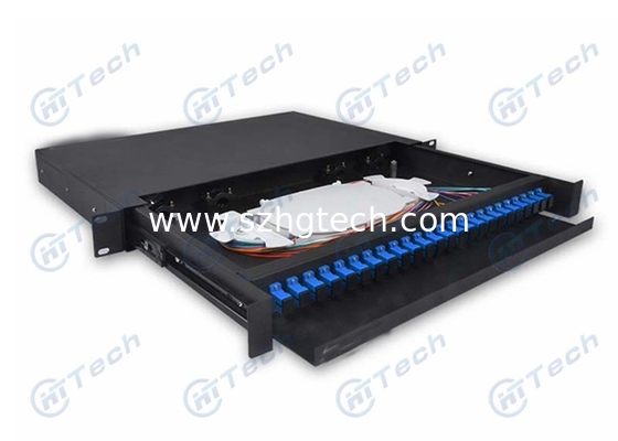 Sliding 24 Port Wall Mount Patch Panel Weight 4.8Kg With 24 Cores ODF Adapter