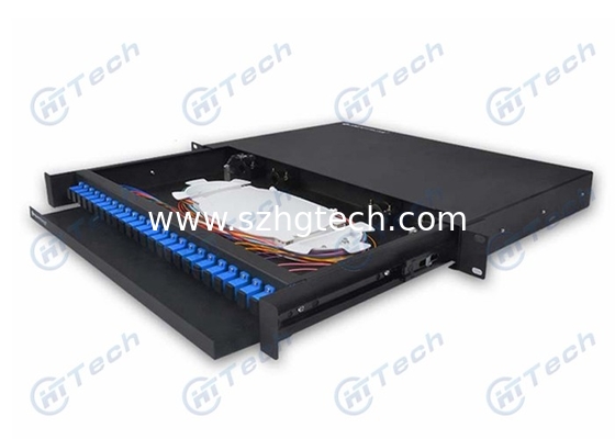 Sliding 24 Port Wall Mount Patch Panel Weight 4.8Kg With 24 Cores ODF Adapter