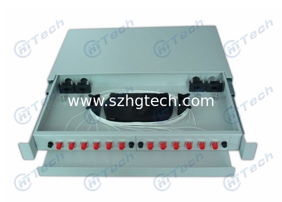 24 Core LC Rack Mount Fiber Patch Panel Slidable Type For Ribbon And Single Fiber