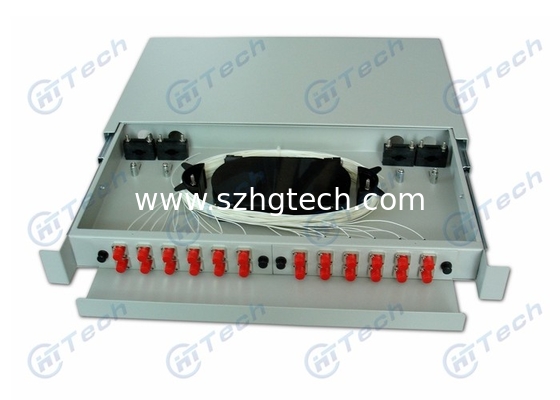 24 Core LC Rack Mount Fiber Patch Panel Slidable Type For Ribbon And Single Fiber