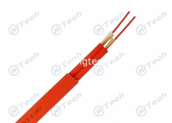 Duplex Flat Fiber Optic Cable 2 Cores UL Fire Rated OFNR With 900μM Tight Buffer Fiber