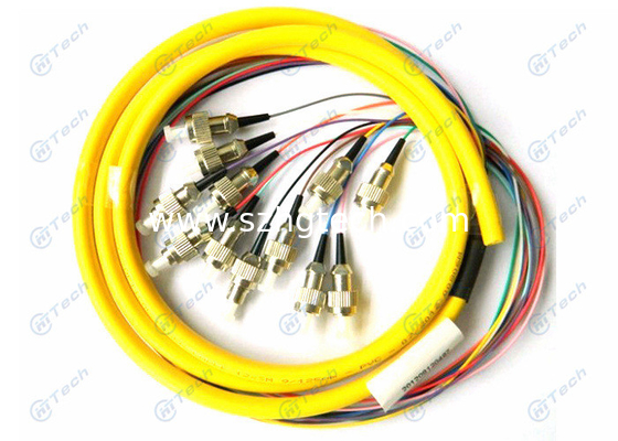 SC LC FC Fan Out Fiber Optic Cable , Single Mode / Multimode Fiber Pigtail RoHS Approved