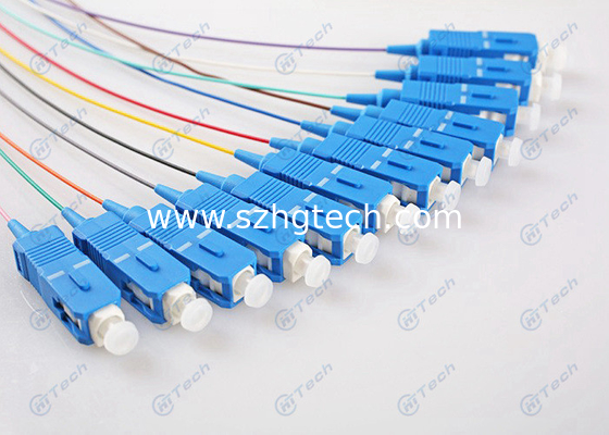 12 Pack SC Fiber Optic Pigtail Colorful Tensile Strength > 10kg For Local Area Networks