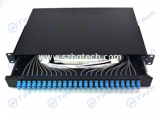 Cold Rolling Steel Sliding Fiber Optic Patch Panel 1U 24 Port SC 24 Cores