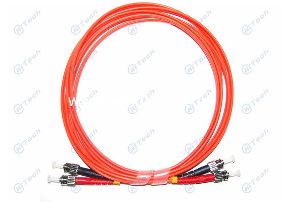 ST To ST Duplex Patch Cord Optical Fiber LSZH Cable 0.35dB Insertion Loss Durable