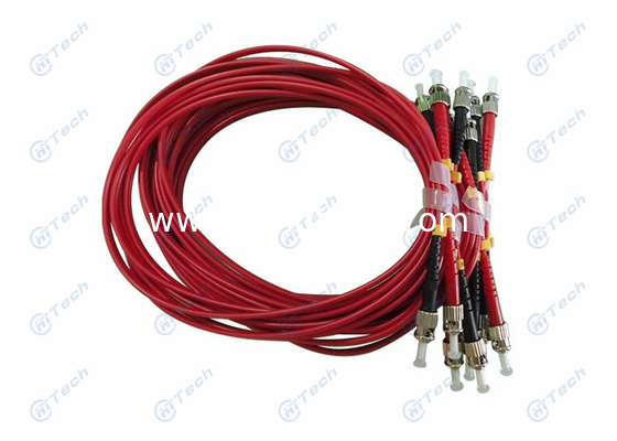 ST To ST Duplex Patch Cord Optical Fiber LSZH Cable 0.35dB Insertion Loss Durable
