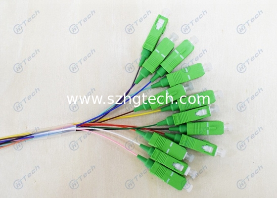 Yellow Color 9/125 SM Simplex SC APC Fiber Optic Pigtail 0.9mm