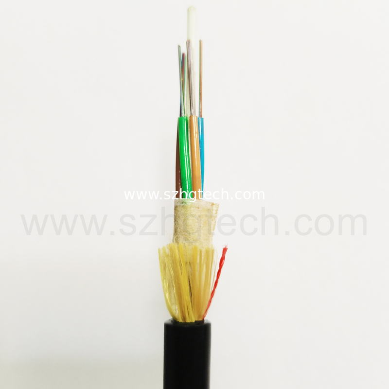 Outdoor 48Cores Fiber Optic Cable ADSS Optical Fiber Cable PE Outer Jacket Span 100M