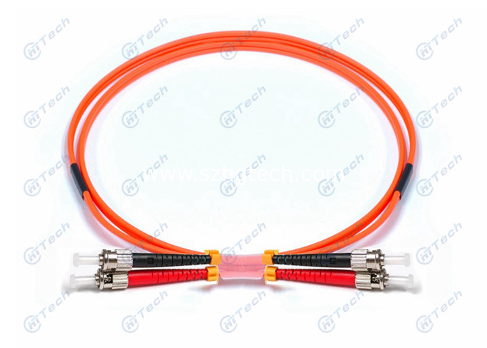 ST To ST Duplex Patch Cord Optical Fiber LSZH Cable 0.35dB Insertion Loss Durable