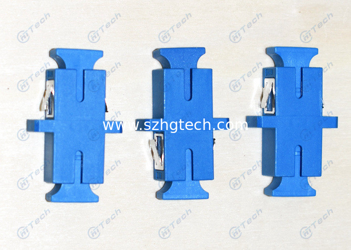 Telecom Type SC Fiber Optic Adapter Blue Color Simplex Insertion Loss < 0.2db