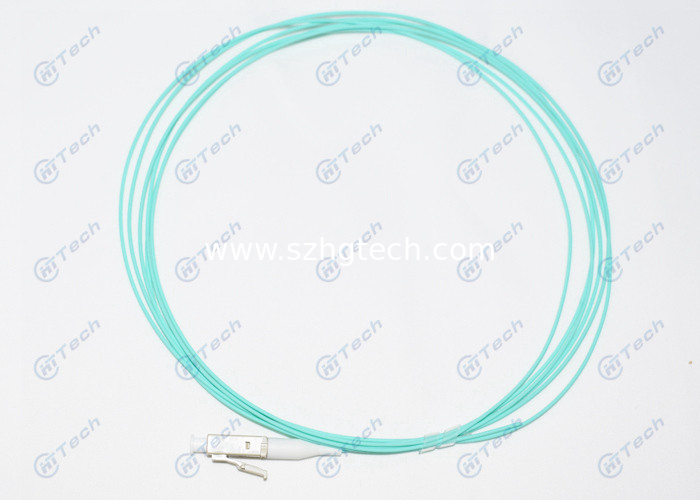 OM3 LC Fiber Optic Pigtail Simplex 50/125μM 10Gb 0.9mm Aqua Color Good Exchangeability