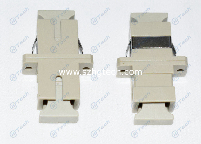 Beige Color Fiber Optic Adapter SC MM Standard Plugging Force 2-6N CE Approved