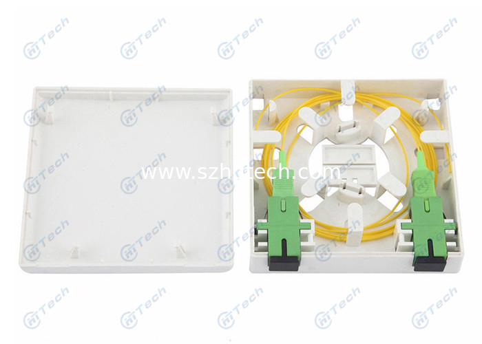 2 Port FTTH Termination Box , SC/UPC Fiber Splitter Box Capacity 1-2 Cores
