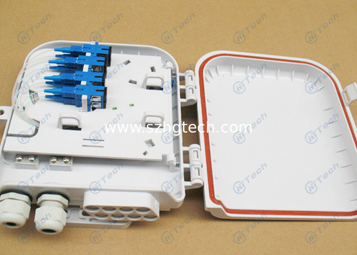 SC PLC Splitter FTTH Distribution Terminal Box 8 Port Indoor High Impact Plastic Material