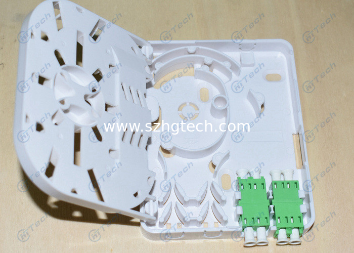 Mini FTTH Splitter Box 1-4 Cores White Color With Big Arc Cable Manager