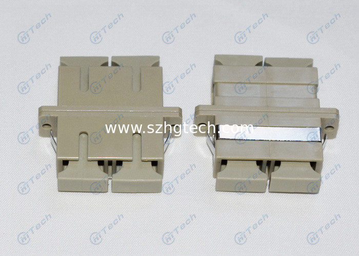 SC MM Fiber Optic Adapter Beige Color High Precision Alignment For Test Equipment