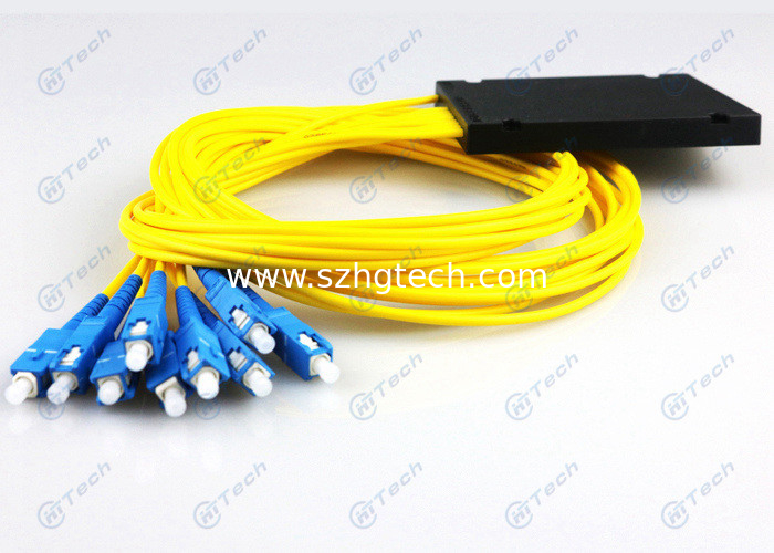 Good Direction 1x8 Optical Splitter , ABS PLC Splitter With SC Upc Connector Out 2.0mm Cable